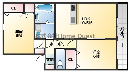 東大阪市寿町のアパートの間取り