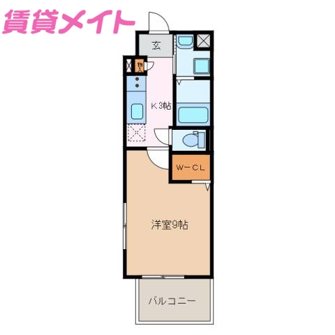 津市久居新町のマンションの間取り