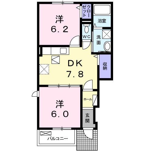 嬉野市嬉野町大字下野のアパートの間取り