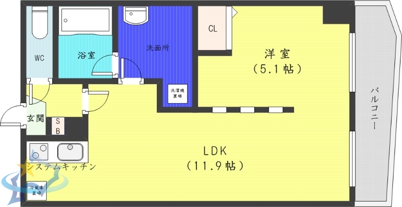 札幌市中央区北一条東のマンションの間取り