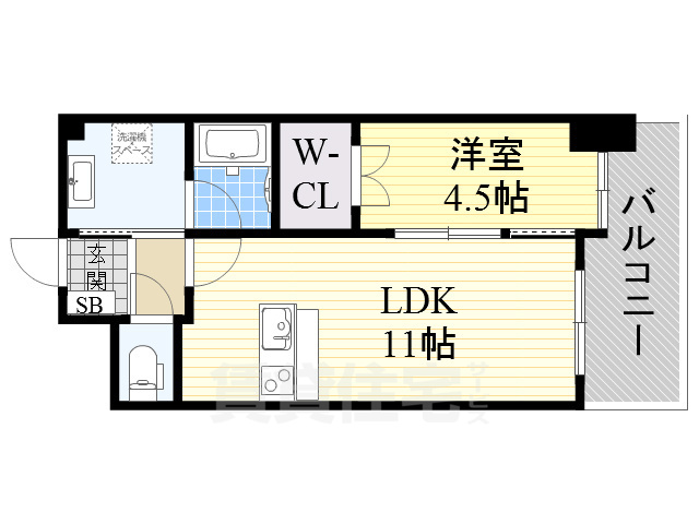 茨木市若草町のマンションの間取り