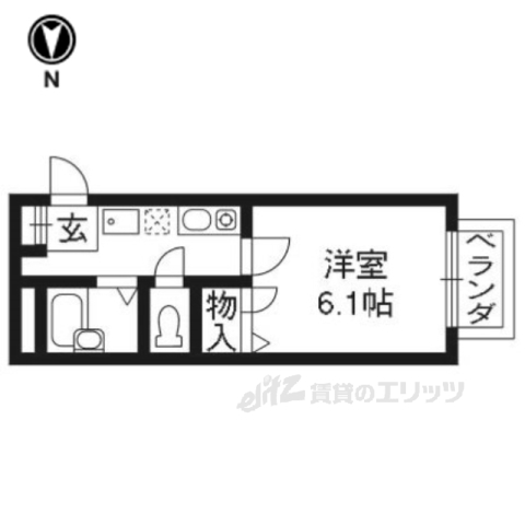 京都市上京区清元町のアパートの間取り