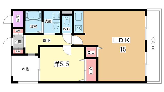 【豊中市少路のマンションの間取り】