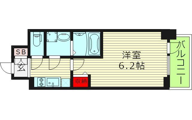 大阪市東成区大今里西のマンションの間取り