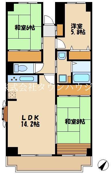 大田区大森北のマンションの間取り