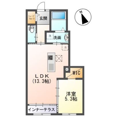 郡山市土瓜のアパートの間取り