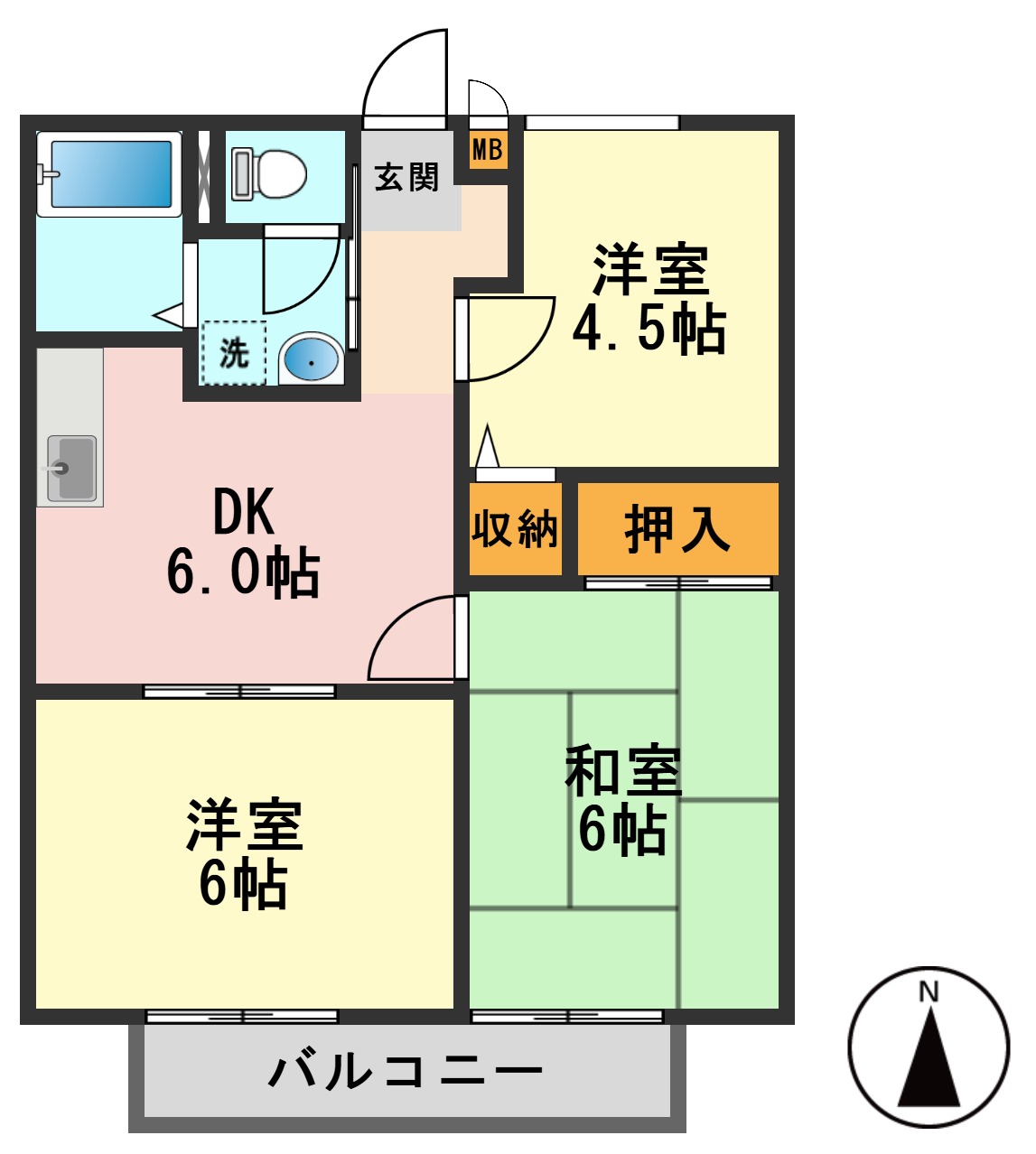 江戸川区中央のアパートの間取り