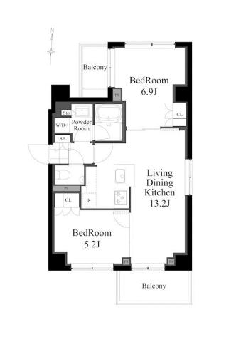 目黒区駒場のマンションの間取り