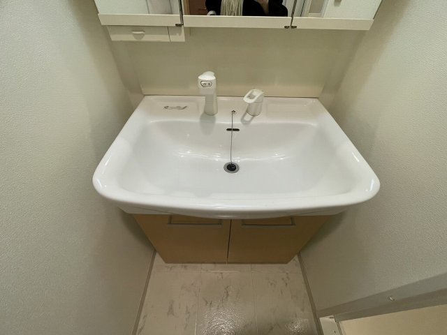 洗面設備　朝の支度にも助かる、独立の洗髪洗面化粧台