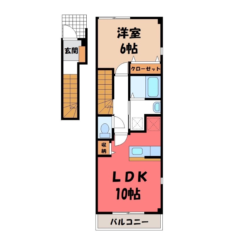 東武伊勢崎線 新伊勢崎駅 徒歩12分 2階建 築23年の間取り写真