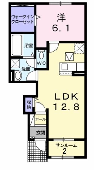 ＪＲ阪和線 新家駅 徒歩5分 2階建 築4年の間取り写真
