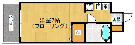 福岡市中央区鳥飼のマンションの間取り