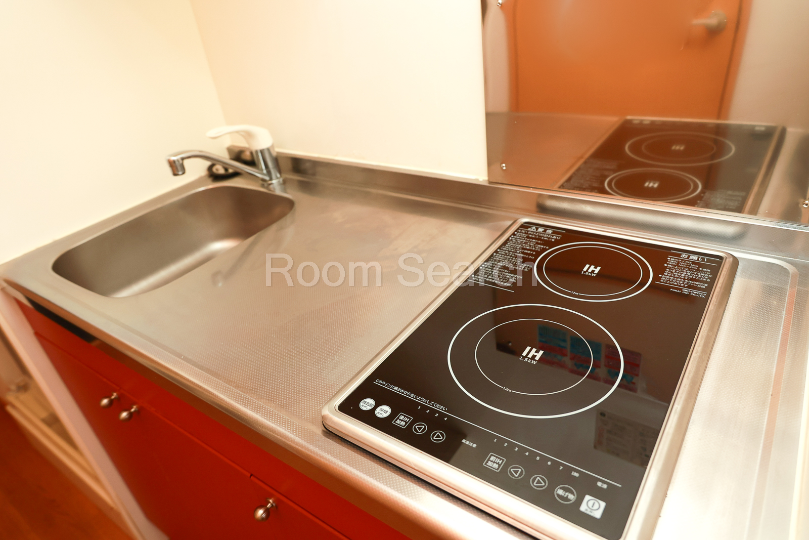 キッチン　2口コンロ、キッチン収納