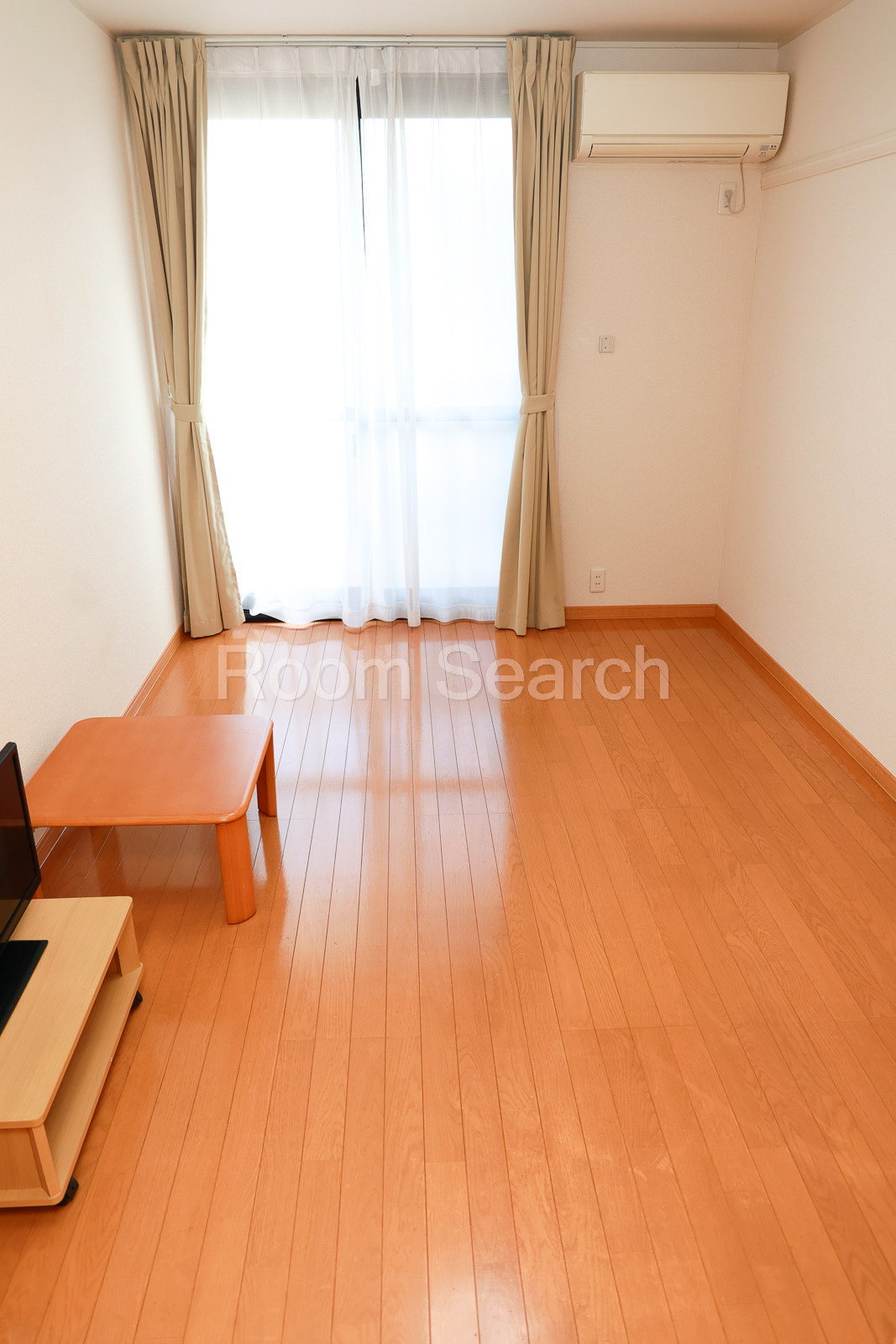 居室・リビング　テレビ、カーテン、エアコン、照明付き