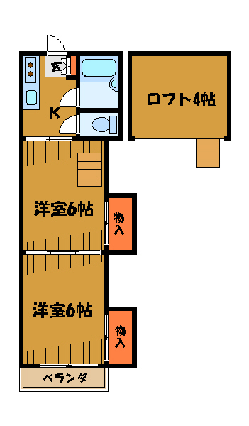 国分寺市南町のアパートの間取り