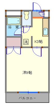 仙台市若林区成田町のアパートの間取り