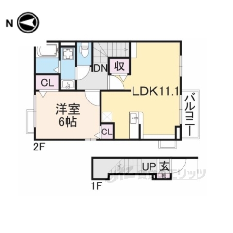 橿原市醍醐町のアパートの間取り