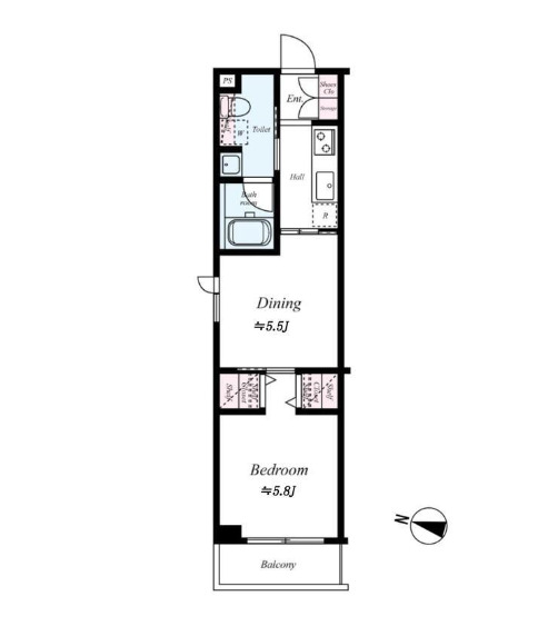 Ｂ　ＣＩＴＹ　ＡＰＡＲＴＭＥＮＴ　ＳＨＩＮＡＧＡＷＡ　ＷＥＳＴの間取り