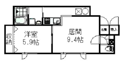 旭川市東光二条のアパートの間取り