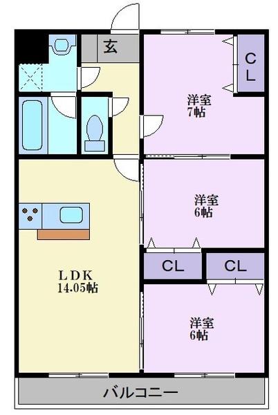 レーヴメゾン羽衣の間取り