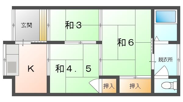 常盤町平屋貸家の間取り