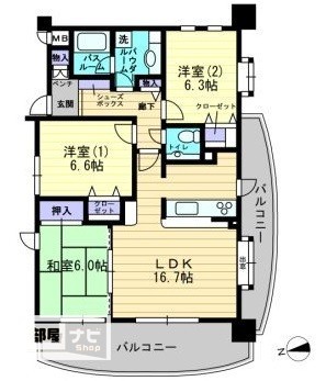 パークベルズ西堀端の間取り