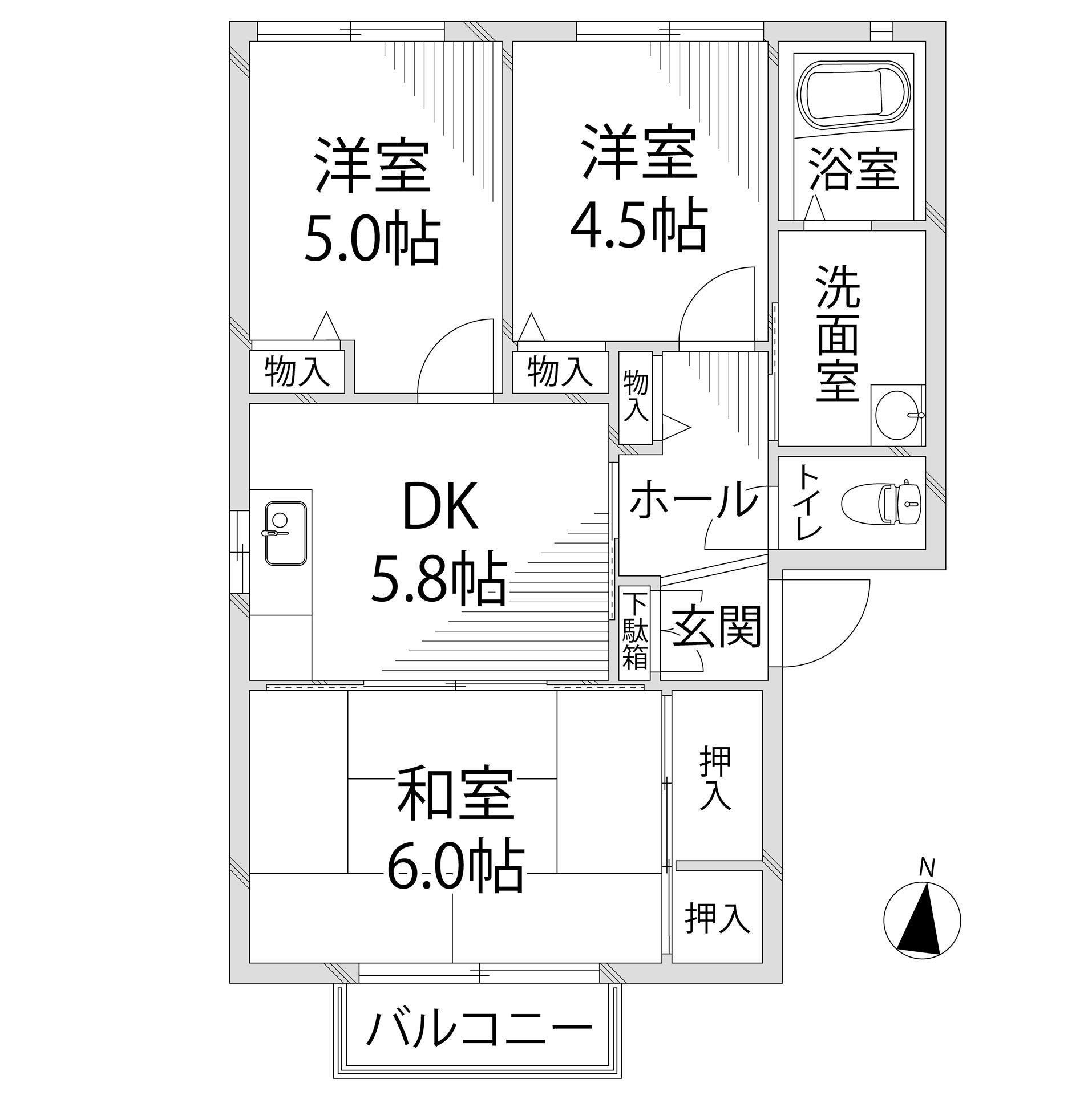 レジデンス新在家A棟の間取り