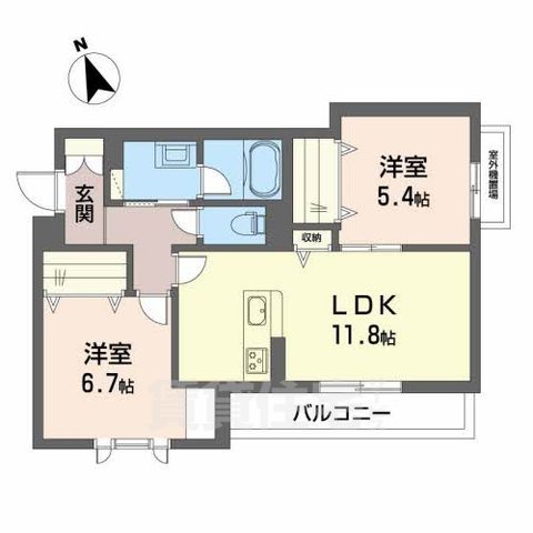 堺市堺区南清水町のマンションの間取り