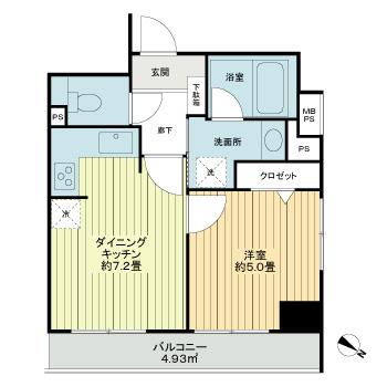 ライオンズマンション飯田橋駅前の間取り