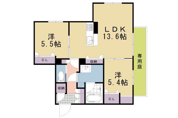 長岡京市勝竜寺のマンションの間取り