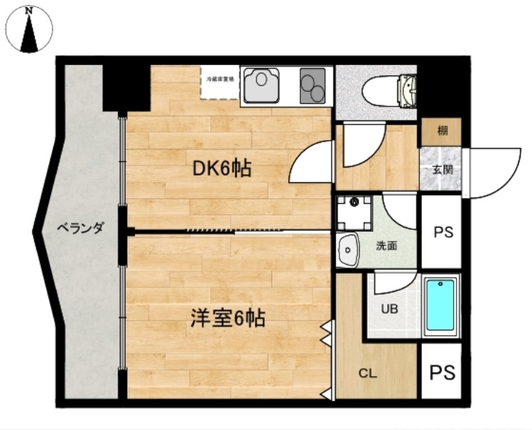 【サンシティ四条大宮シャトー朝日の間取り】