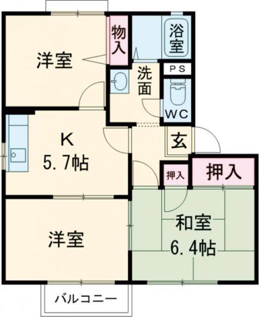 セントラル　ハイツCの間取り