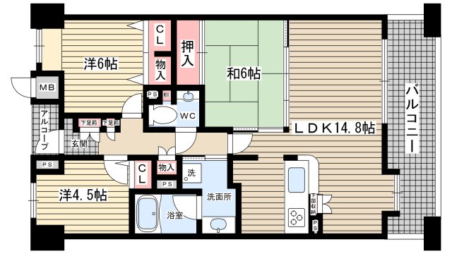 【ファミール夙川宮西町の間取り】