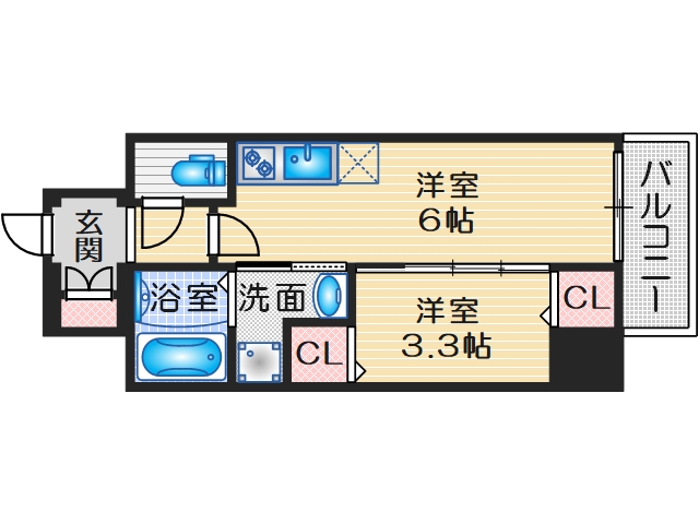 【エステムコート大阪グラビティの間取り】