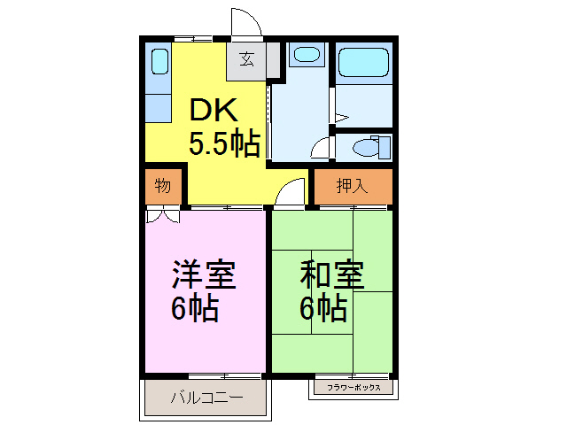 古河市三和のアパートの間取り