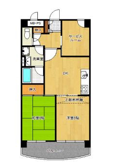 福岡市中央区大名のマンションの間取り