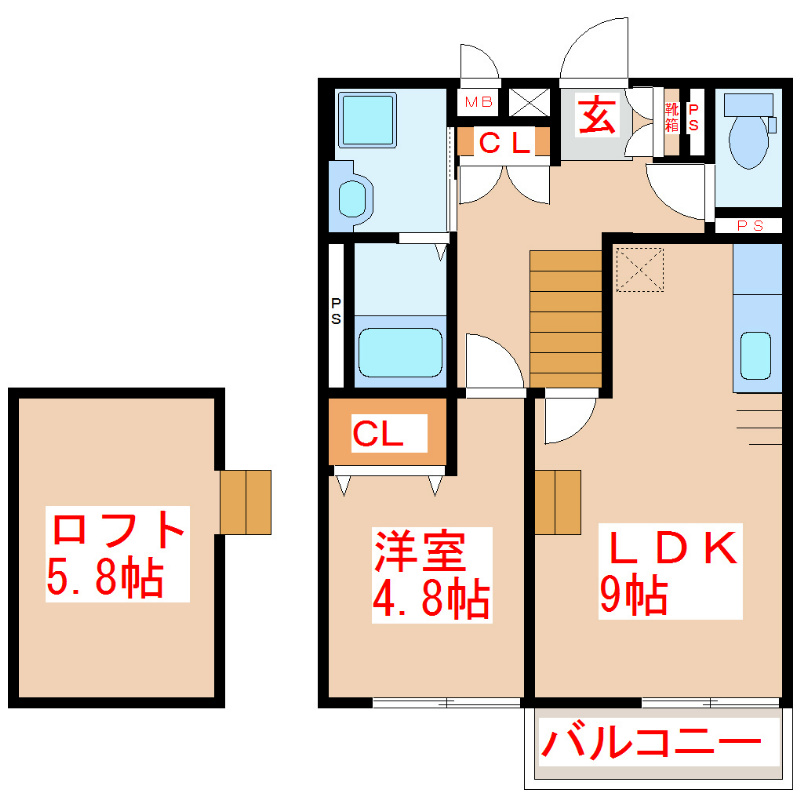 霧島市隼人町東郷のアパートの間取り