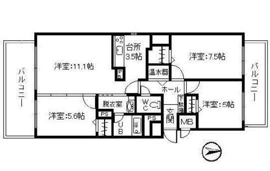 ハピオ壱番館の間取り