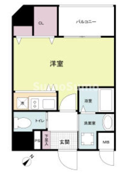 神戸市兵庫区福原町のマンションの間取り