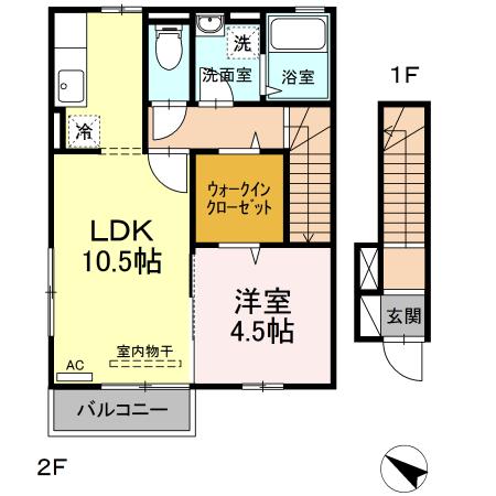 川崎市麻生区万福寺のアパートの間取り