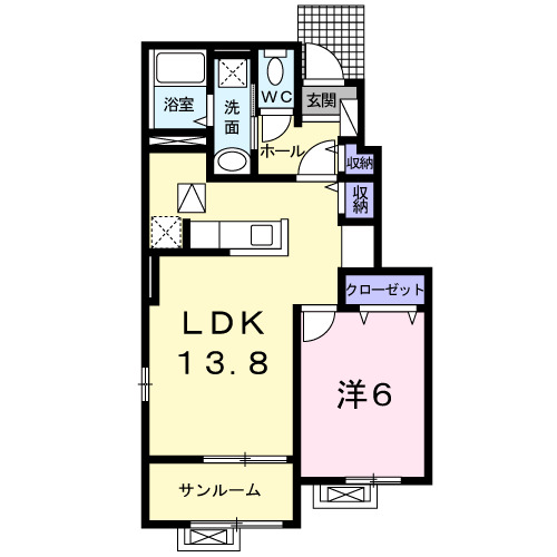 大仙市大曲田町のアパートの間取り