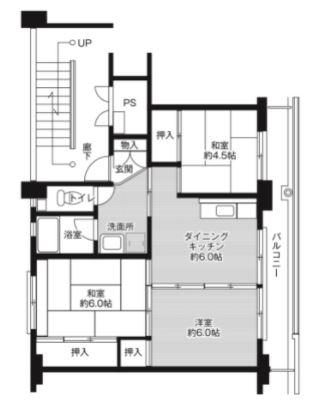 さぬき市造田野間田のマンションの間取り