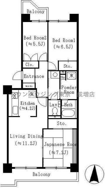 【板橋区坂下のマンションの間取り】