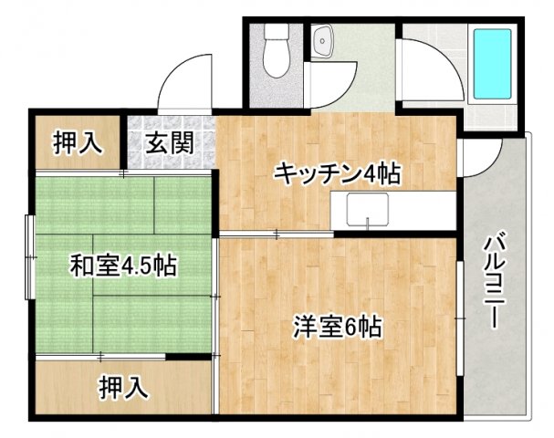 ビレッジハウス矢本2号棟の間取り