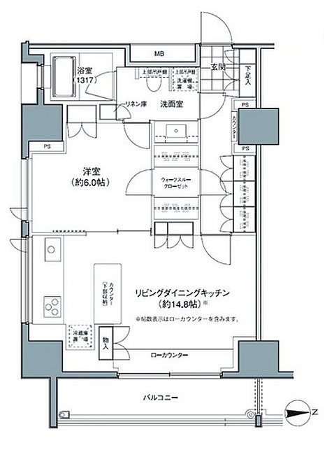 中野区東中野のマンションの間取り