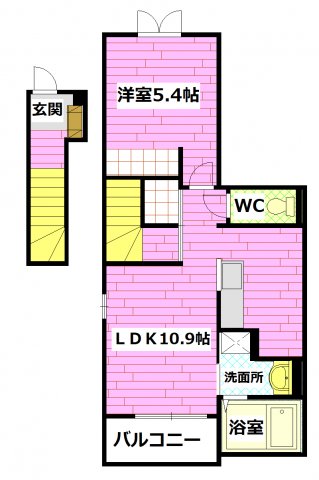 【広島市安佐南区長楽寺のアパートの間取り】