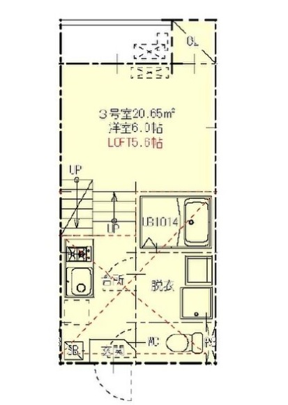 名古屋市瑞穂区松月町のアパートの間取り