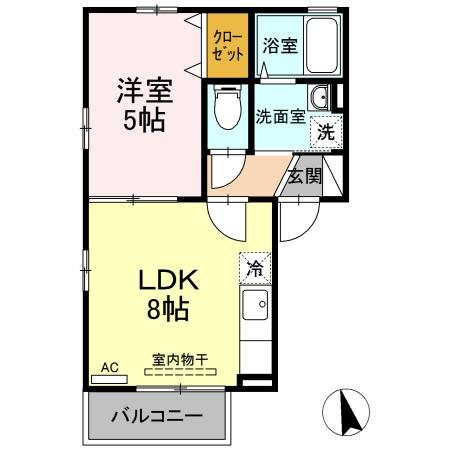 武蔵村山市伊奈平のアパートの間取り