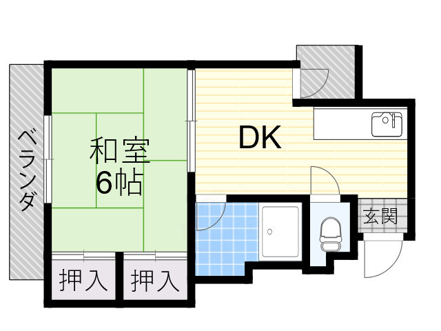 【コーポイン長居A棟の間取り】