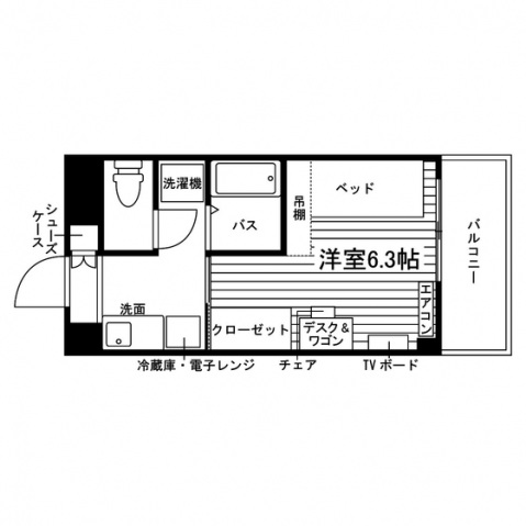 女子学生会館 SSアスリートヴィレッジさくら[食事付き・仙台大提携寮]の間取り